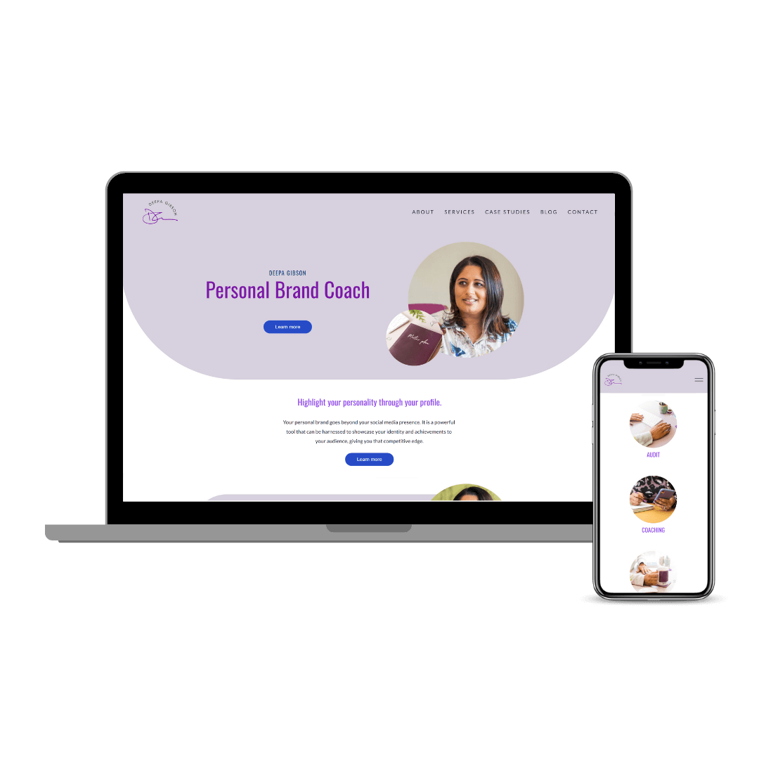 Deepa Gibson Squarespace Website