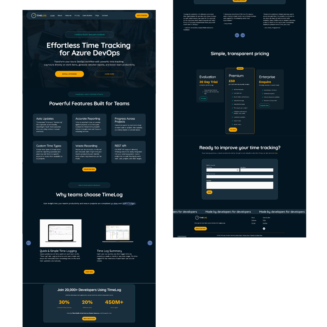 TimeLog Squarespace Website